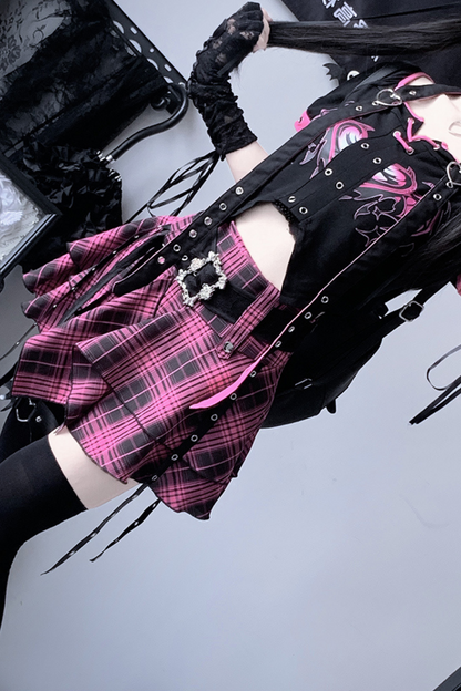 Subculture Rock Top + Plaid Skirt