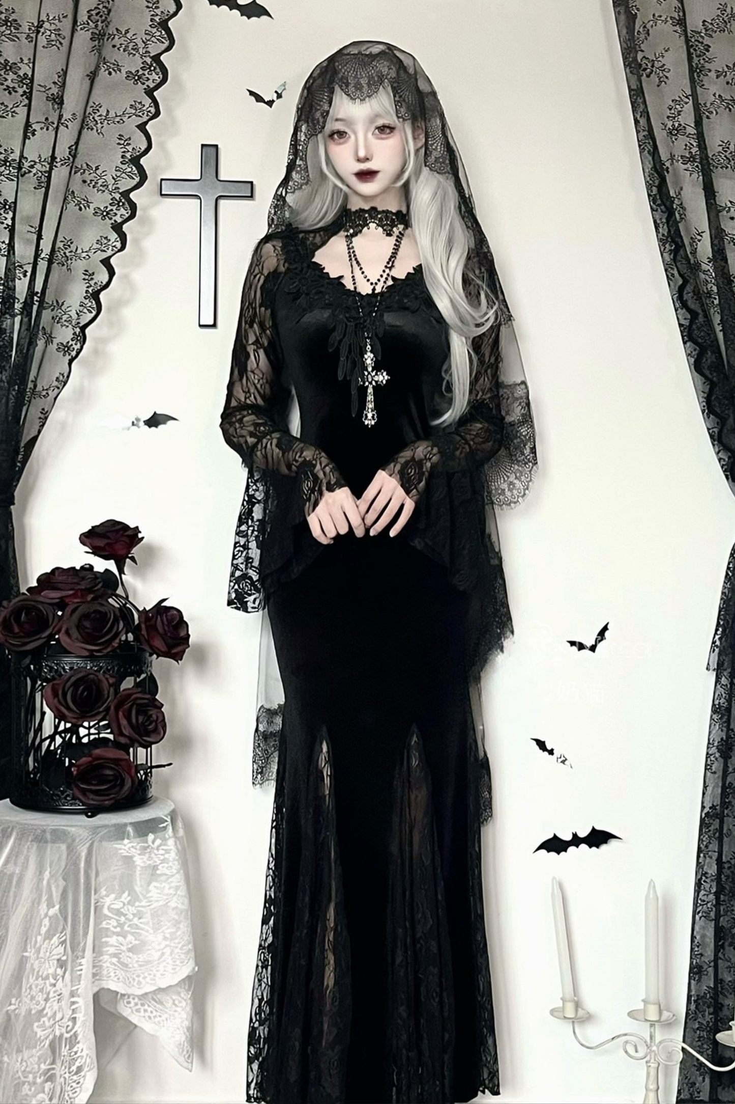 Gothic Bette Dress + Veil