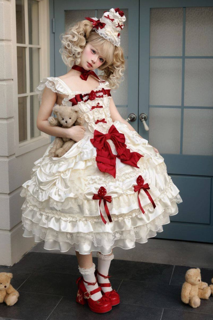 Sweet Pure Lolita Dress + Tail + Ribbon