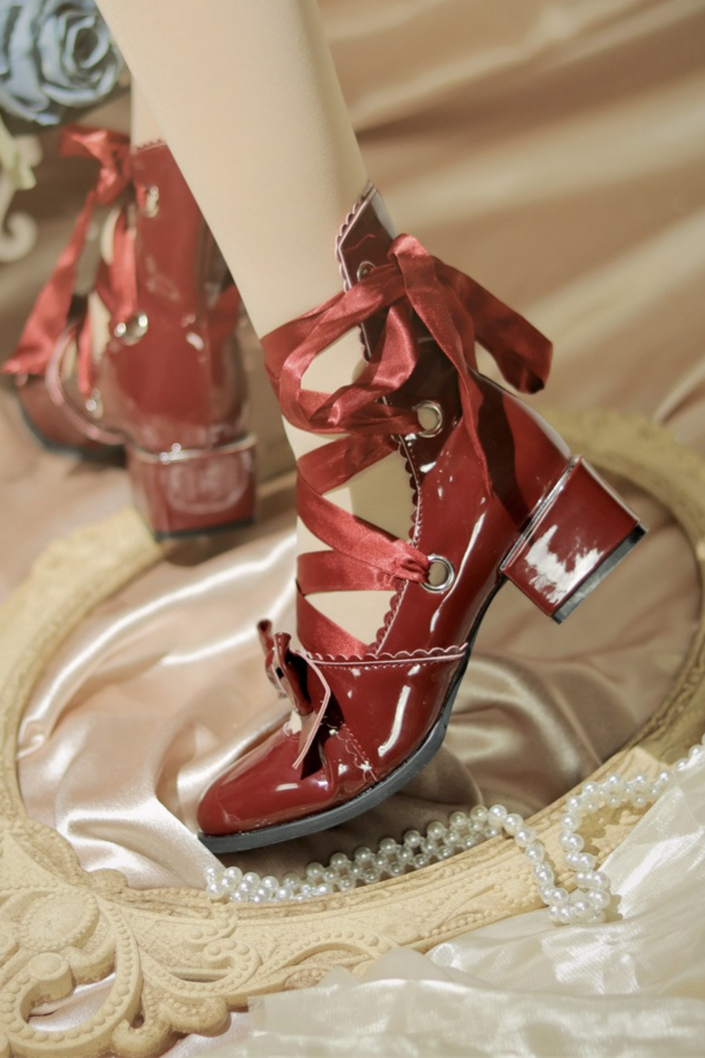 Ribbon Lace-up Lolita Shoes