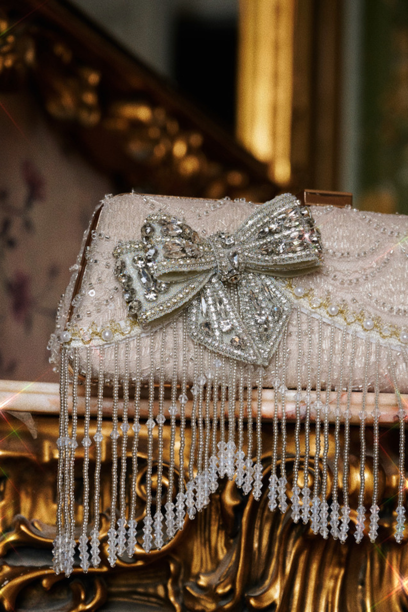 Diamond Ribbon Clutch Bag