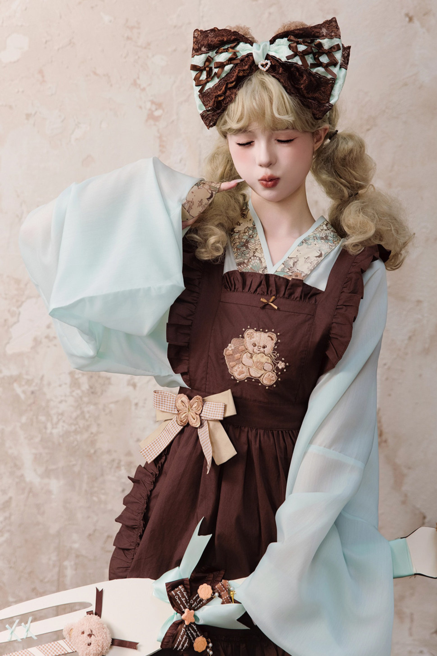 Little Bear Dessert House Dress + Skirt + Apron + Brooch + Overskirt