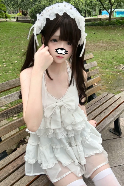Tiered Ribbon Sleeveless Dress