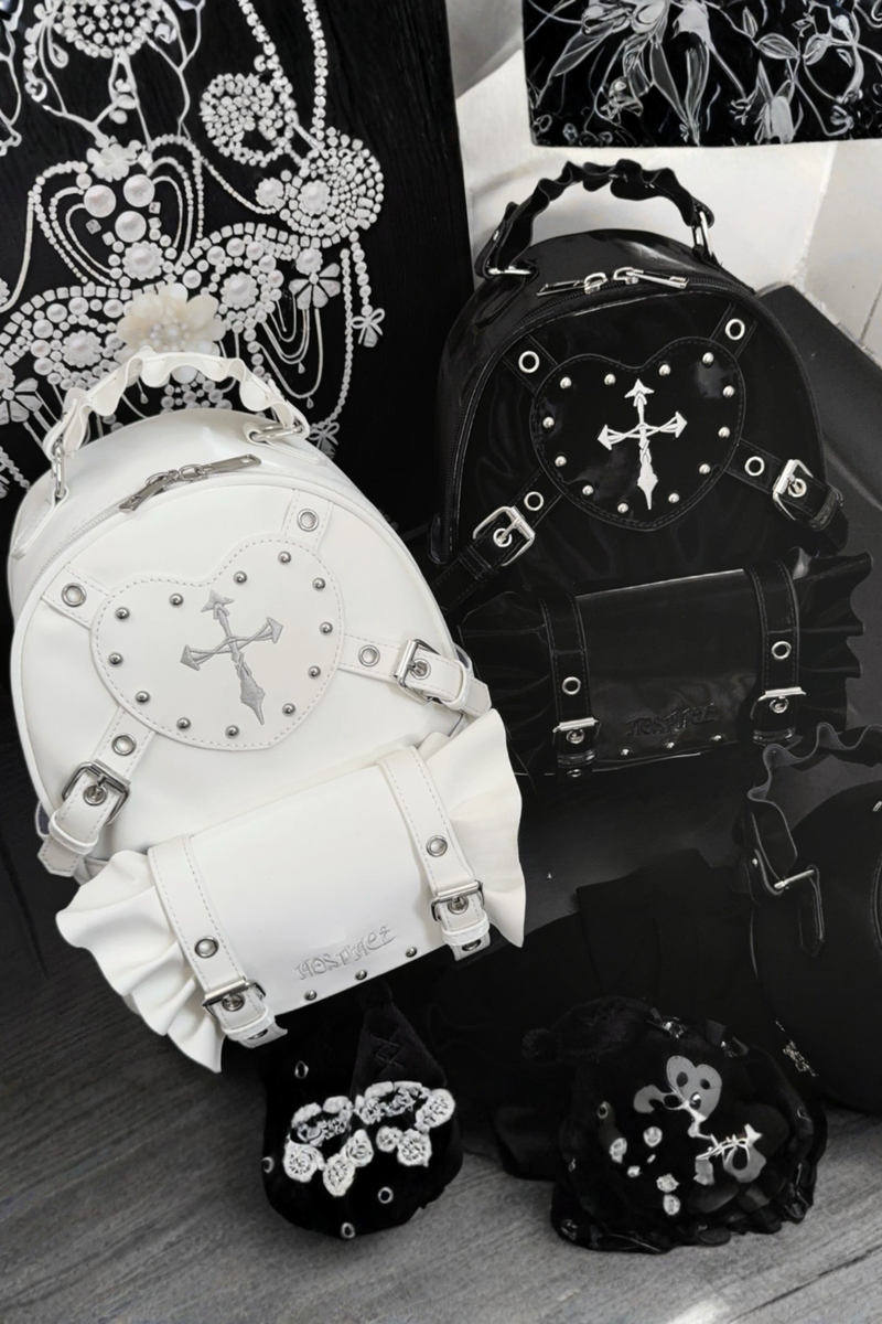 Dark Cross Ruffle Backpack