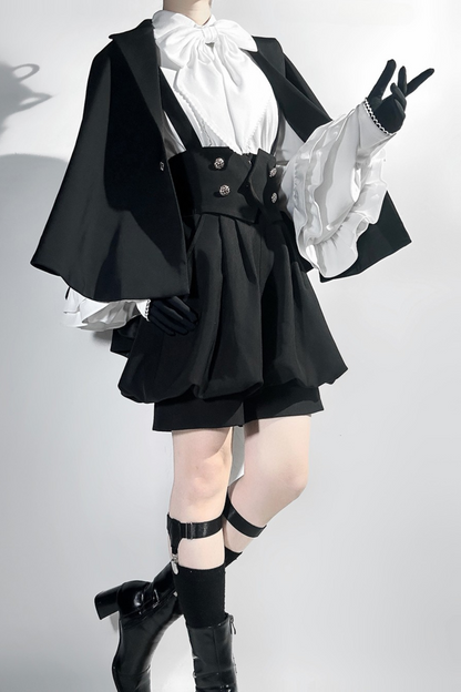 [pre-order] Retro Dark Prince Ribbon Shirt + Tail Shorts