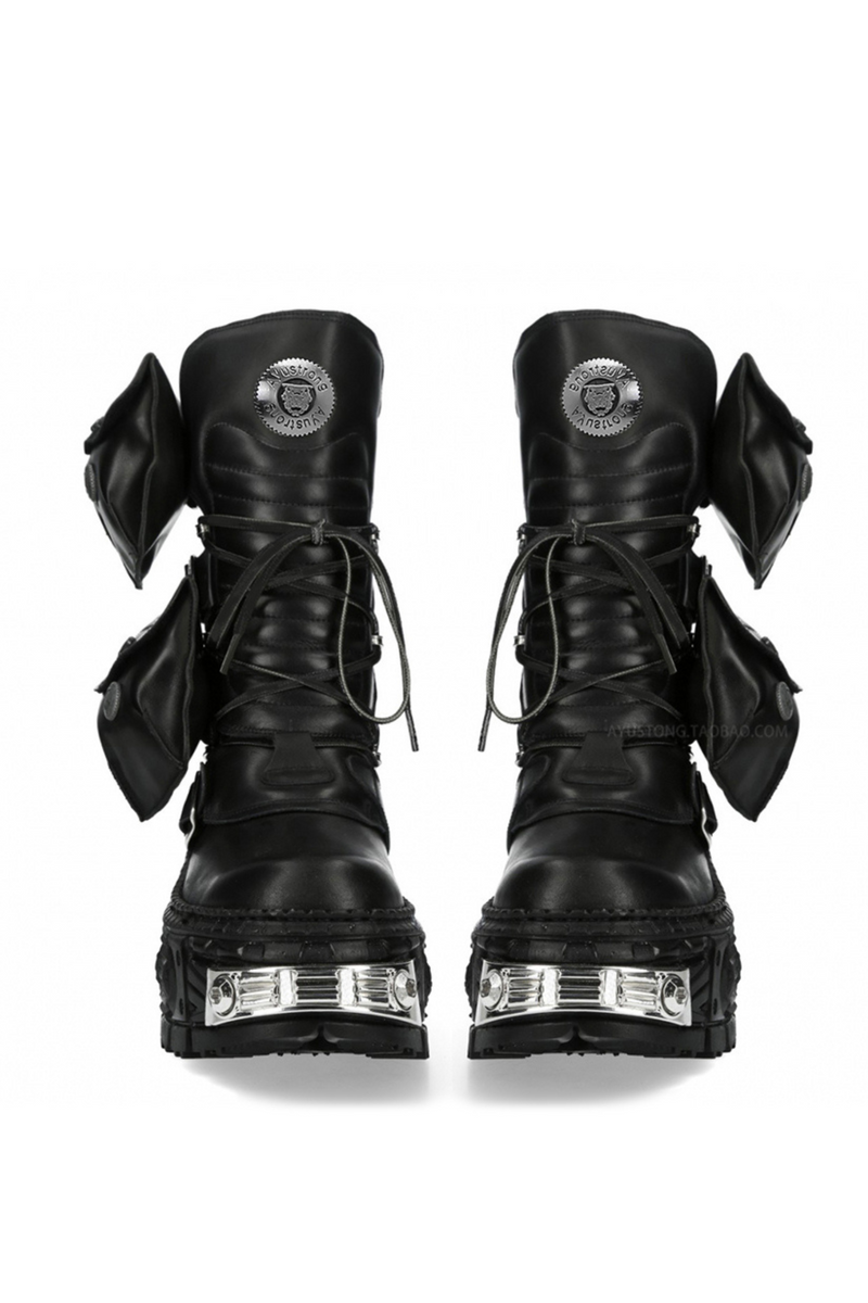 Metal Punk Mid-calf Boots