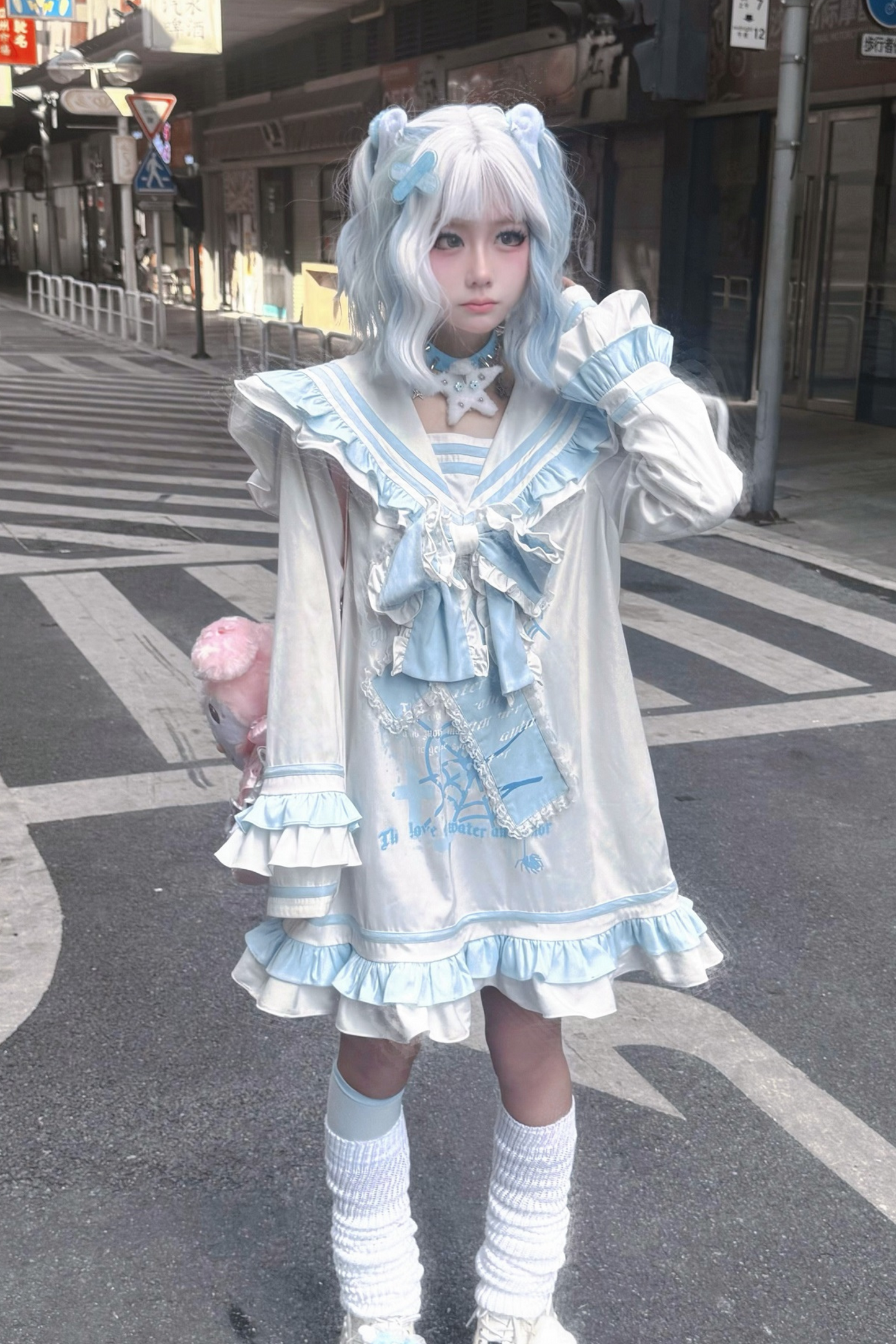 [angel Style] Ruffle Sailor Subculture Dress
