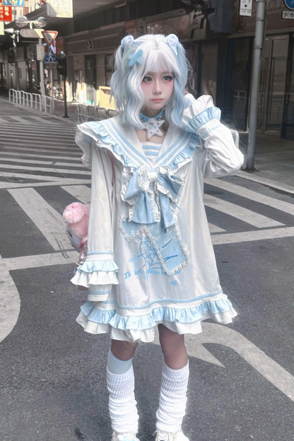[angel Style] Ruffle Sailor Subculture Dress