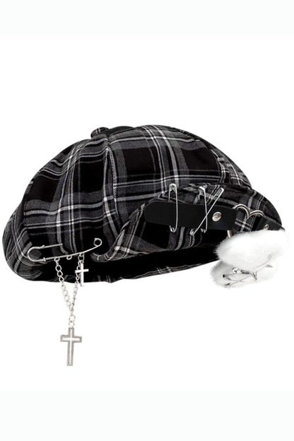 Studded Plaid Subculture Hat