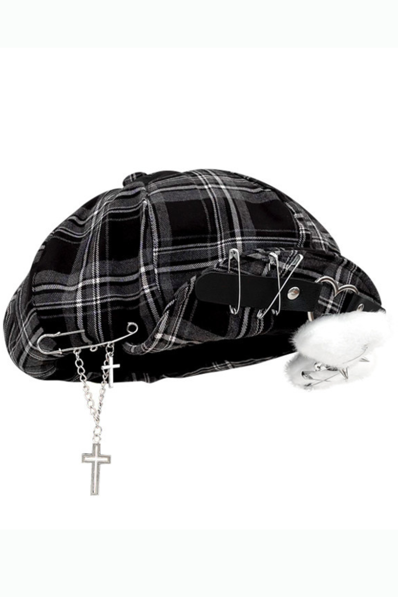 Studded Plaid Subculture Hat