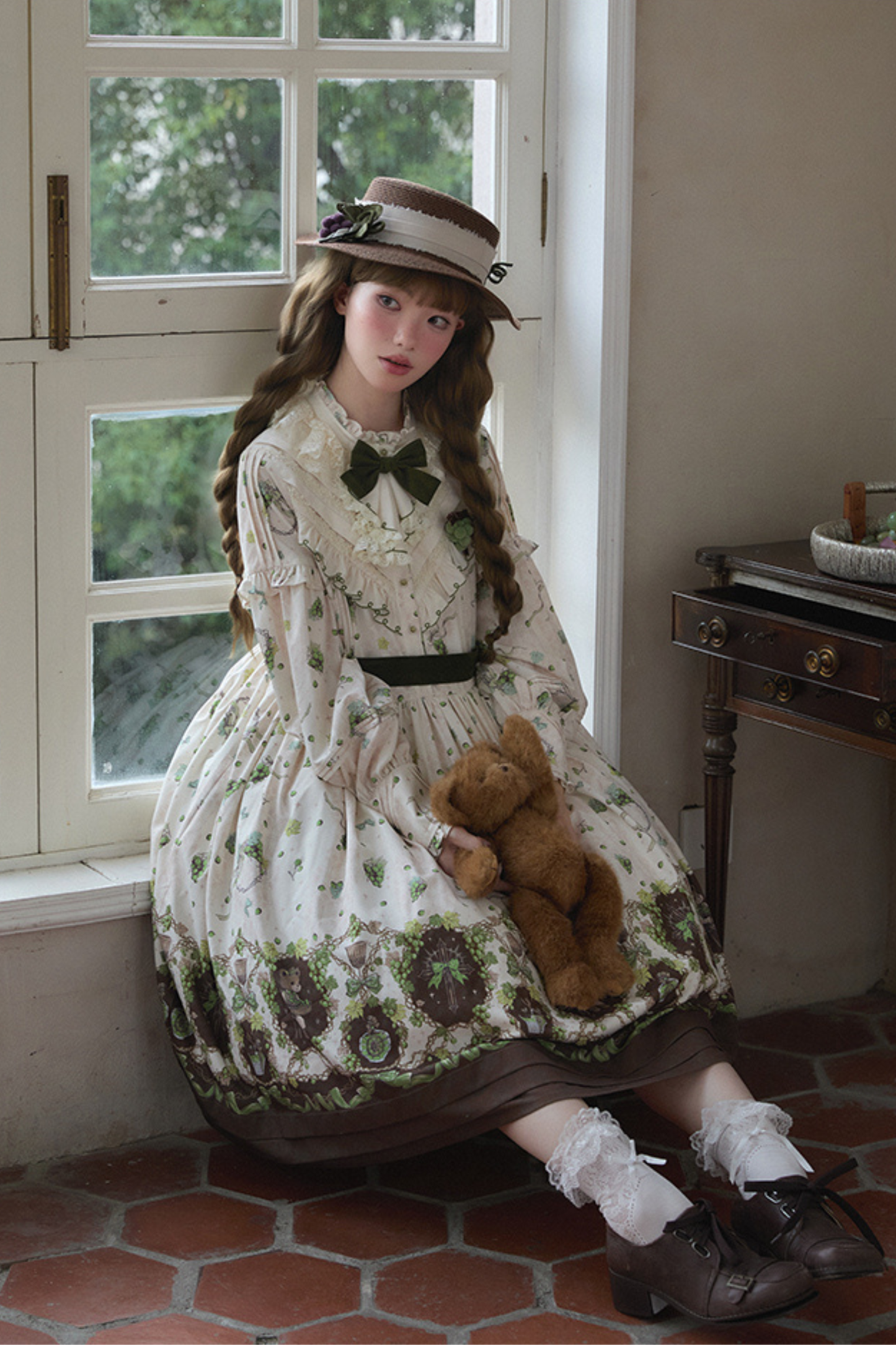 Winery Retro Bear Lolita Dress