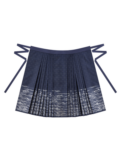 Chinese Volume Sleeve Shirt + Moonlit Sea Skirt [gold / Silver]