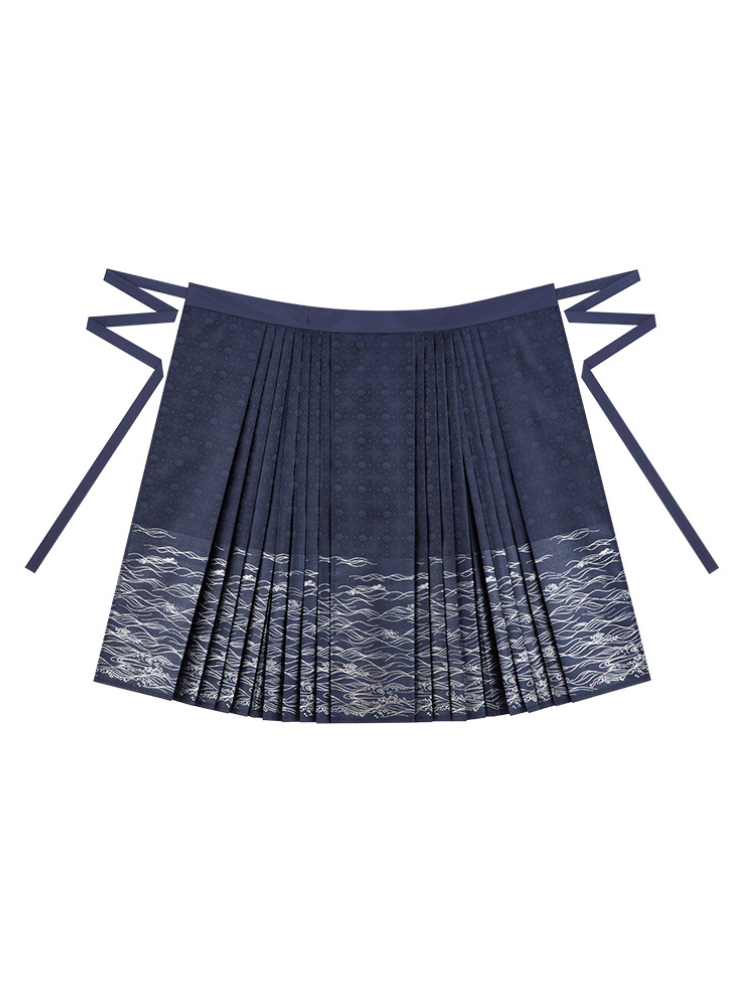 Chinese Volume Sleeve Shirt + Moonlit Sea Skirt [gold / Silver]