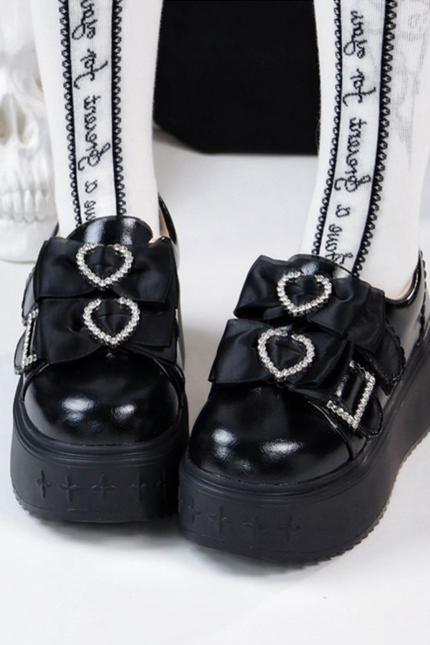 Ribbon Heart Platform Shoes
