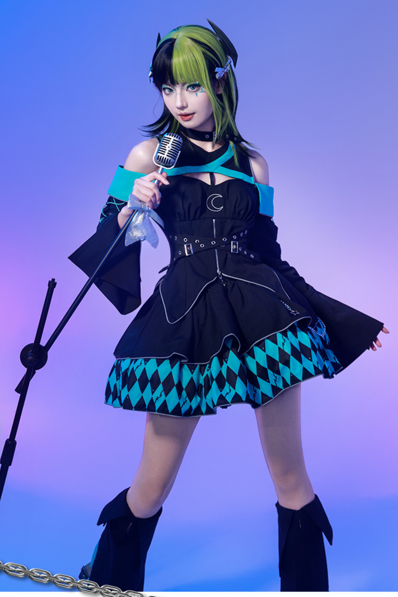 Magical Girl Combat Virtual Top + Flare Skirt + Leg Warmers