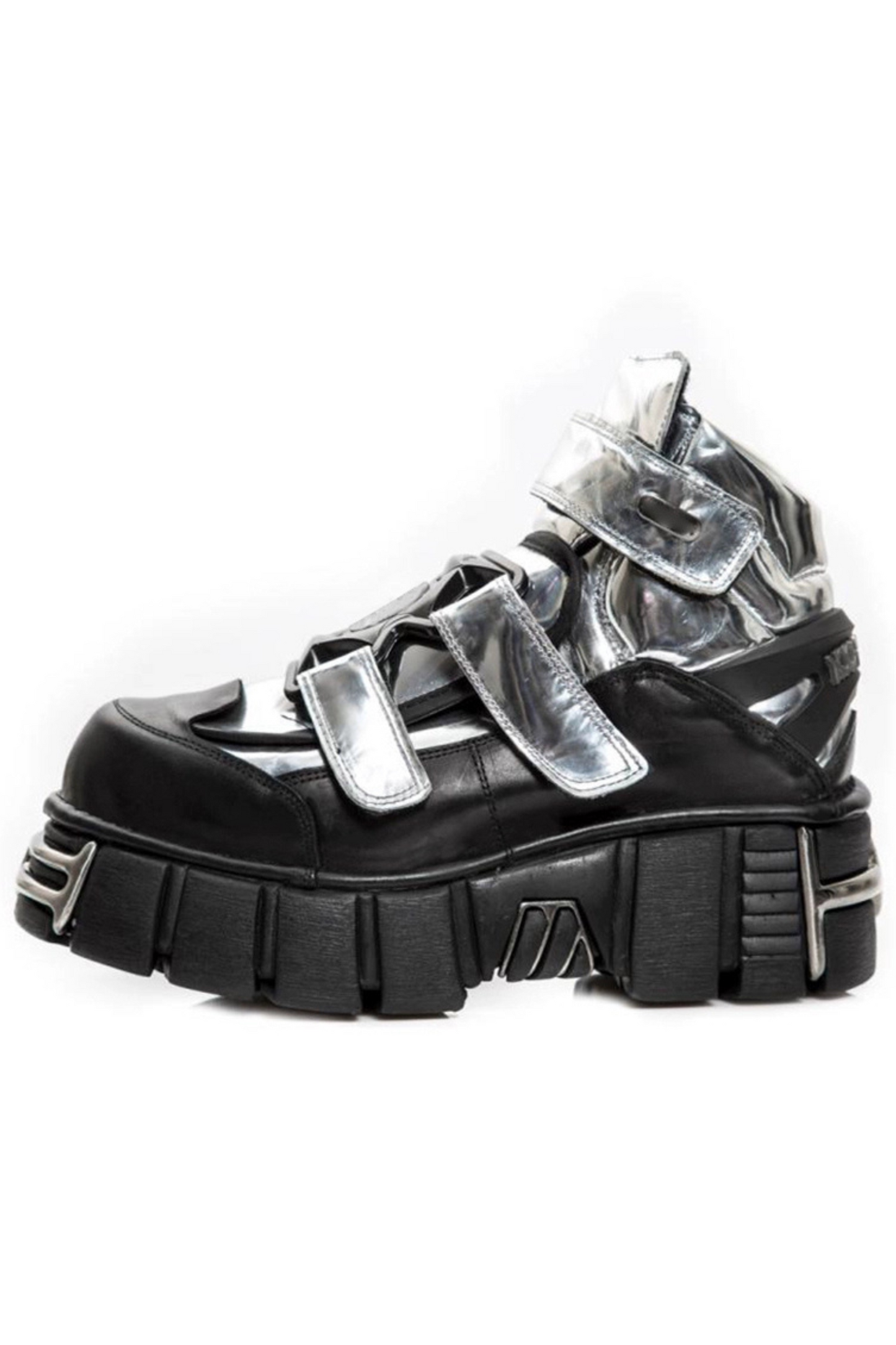 Dark Silver Design High-top Shoes