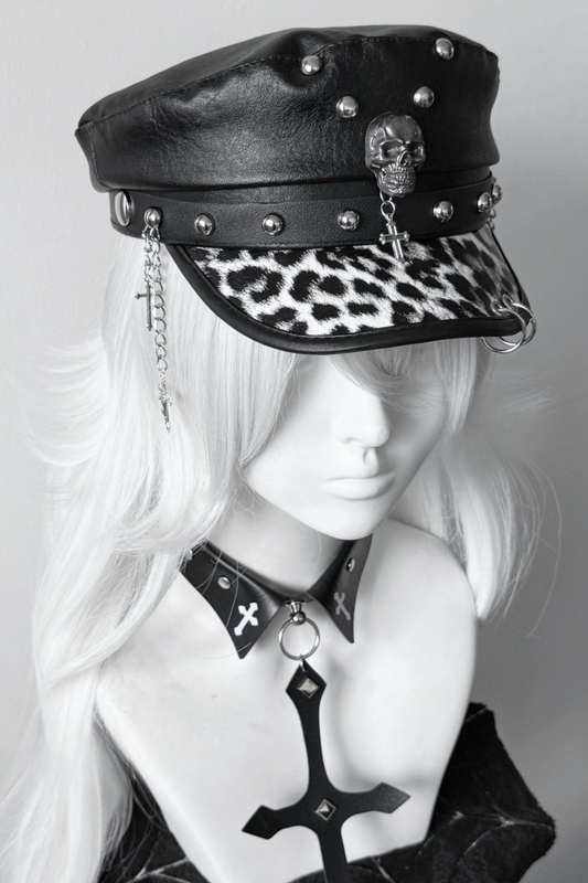 Dark Rivet Y2k Leather Buckle Subculture Cap