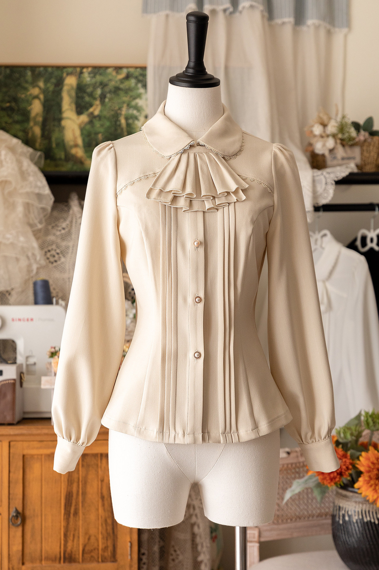 Retro Waist Cinching Blouse