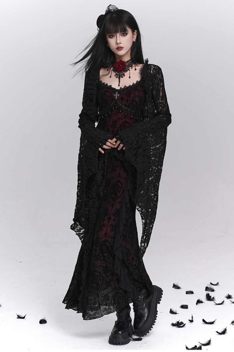 Gothic Camisole Dress + Sheer Top