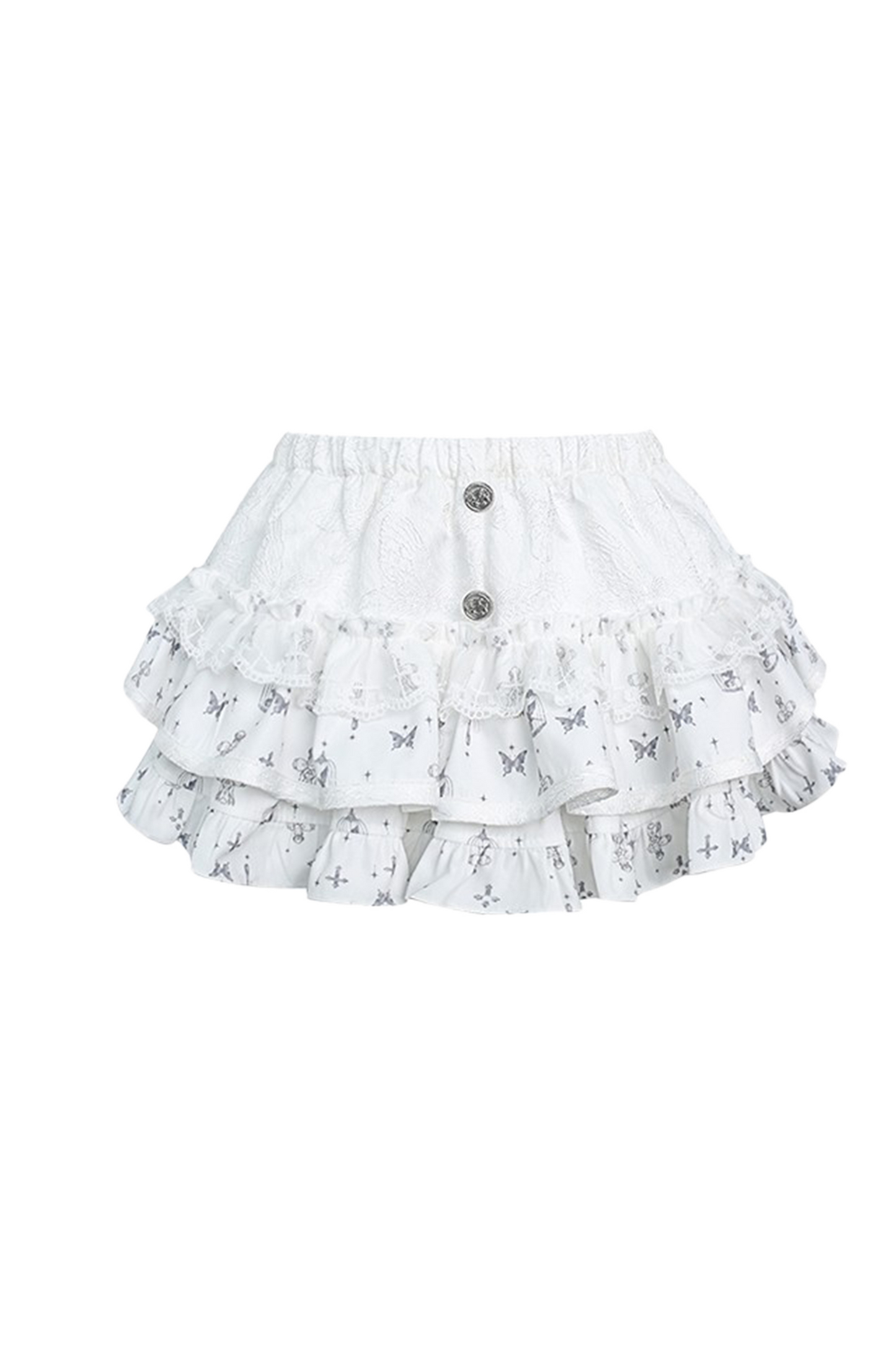 Misty Velvet Bunny Ears Top + Cross Tiered Skirt
