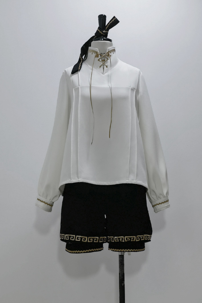 Retro Stand Collar Shirt + Shorts + Jacket