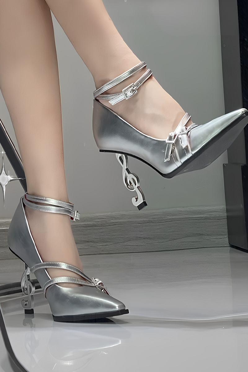 Gothic Music Note High Heels