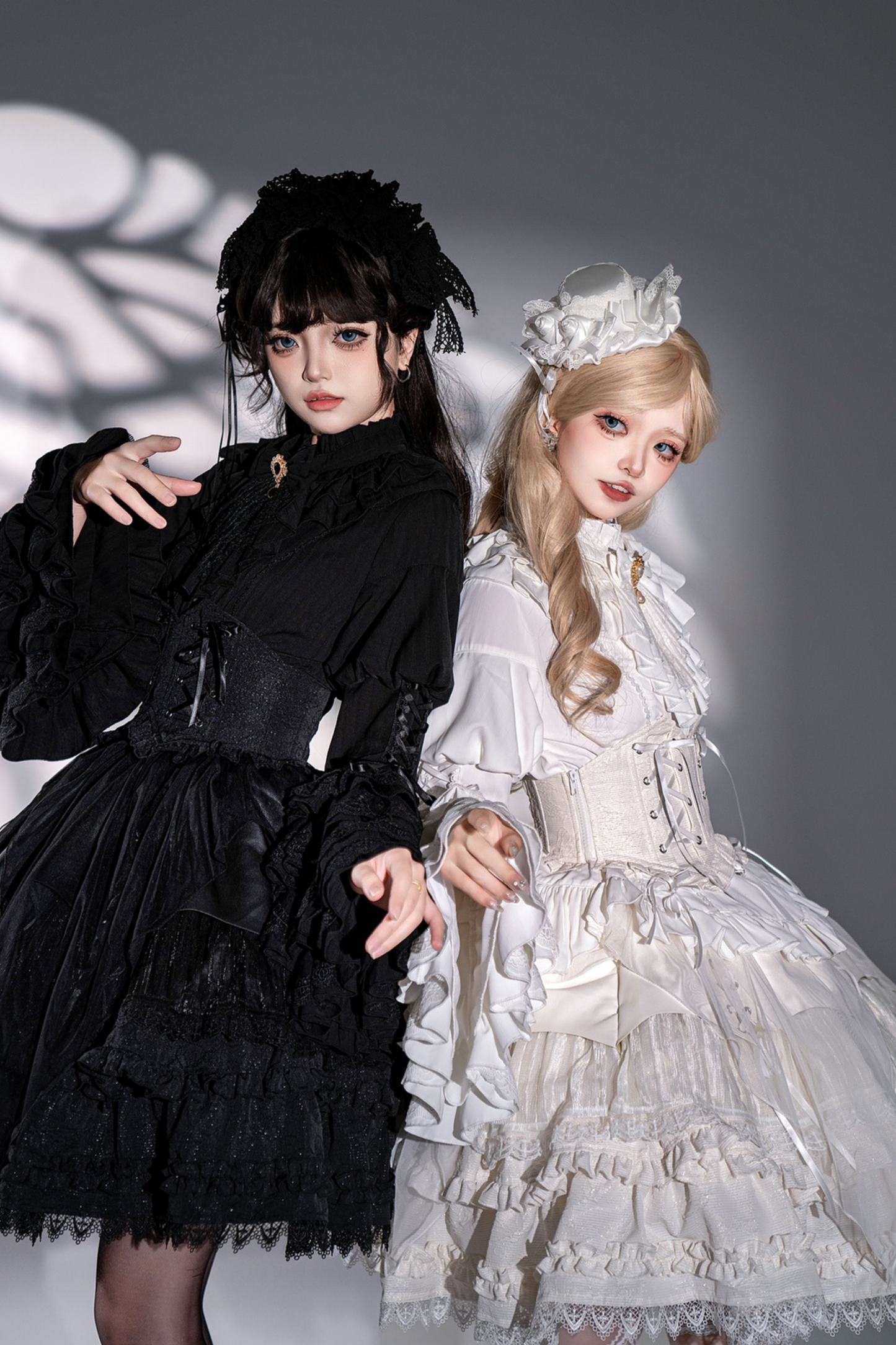Princess Sleeve Lolita Gothic Blouse + Flare Skirt + Waist Belt
