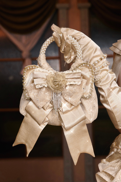 Satin Ribbon Pearl Handbag