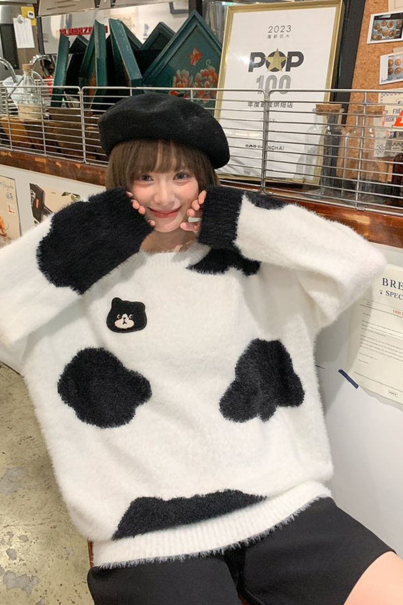 Monochrome Loose Knit Sweater