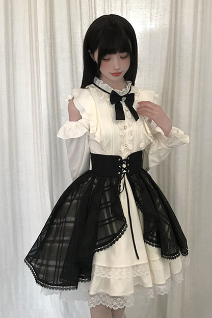 Off-shoulder Noble Dress + Skirt