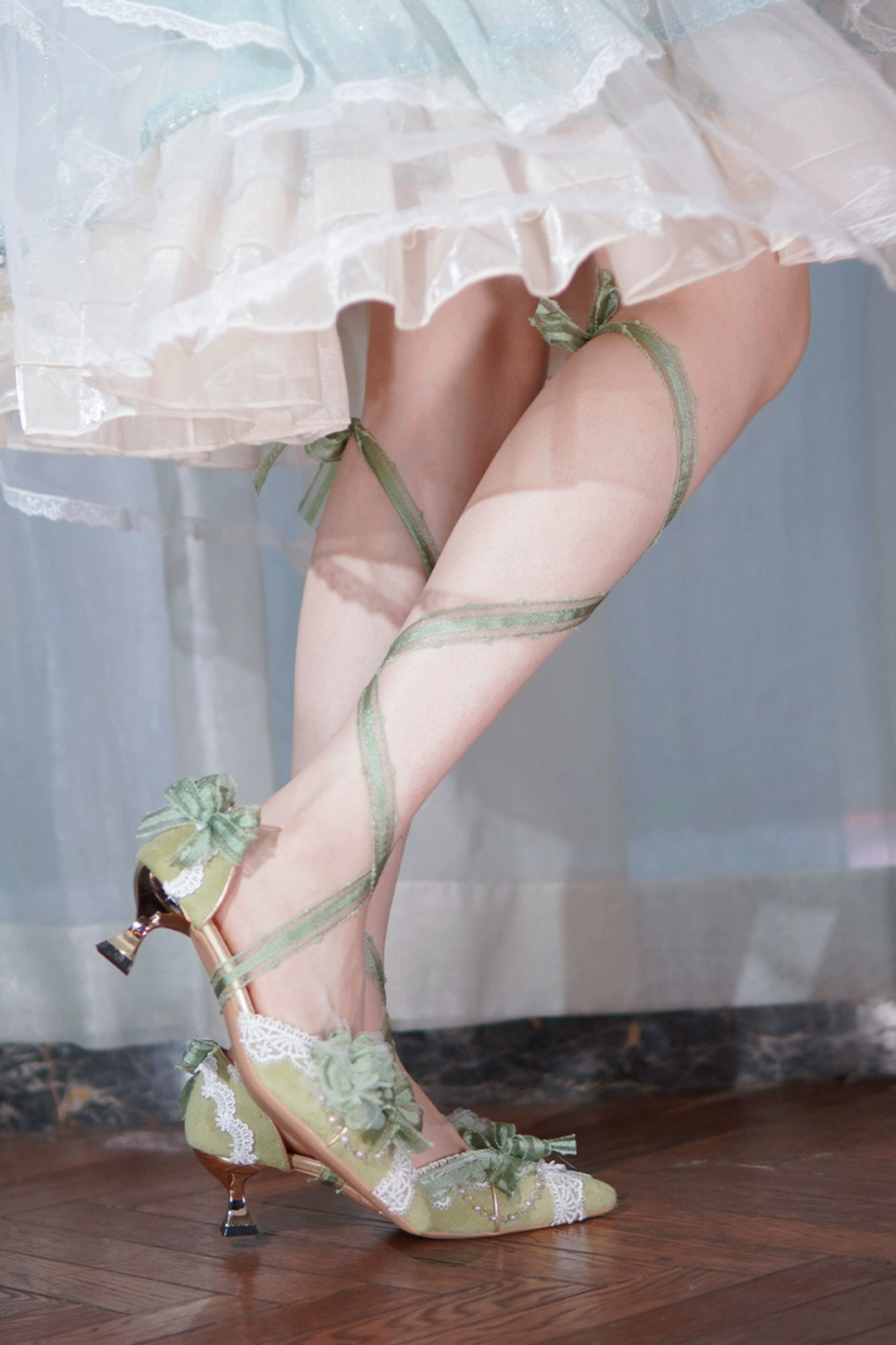 Ribbon Lolita Stiletto Pumps