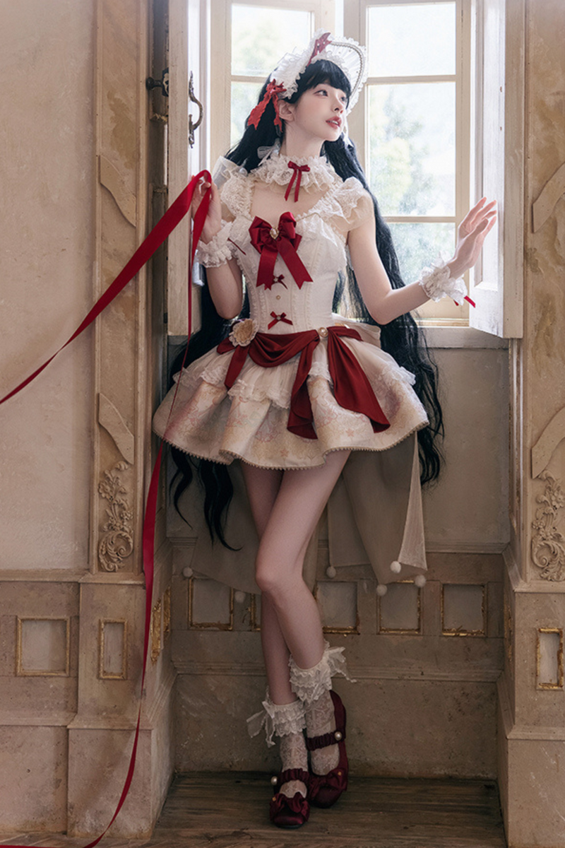 Snow White Princess Lolita Dress + Bonnet + Lace Choker