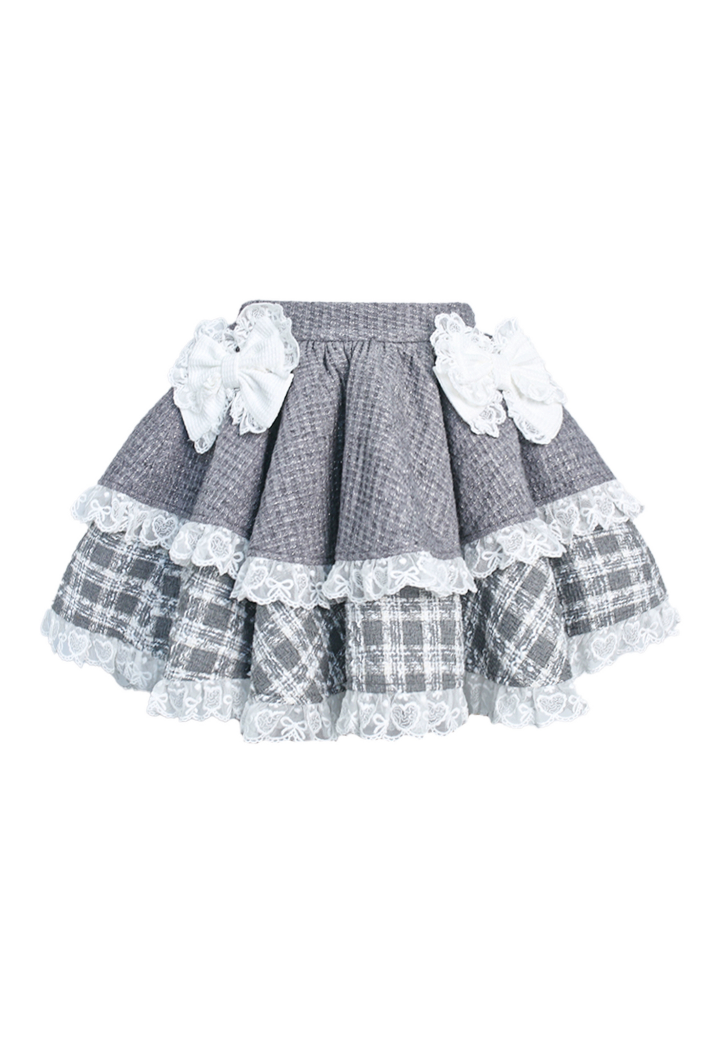 Puff Sleeve Top + Kitten Embroidered Apron + Tiered Skirt