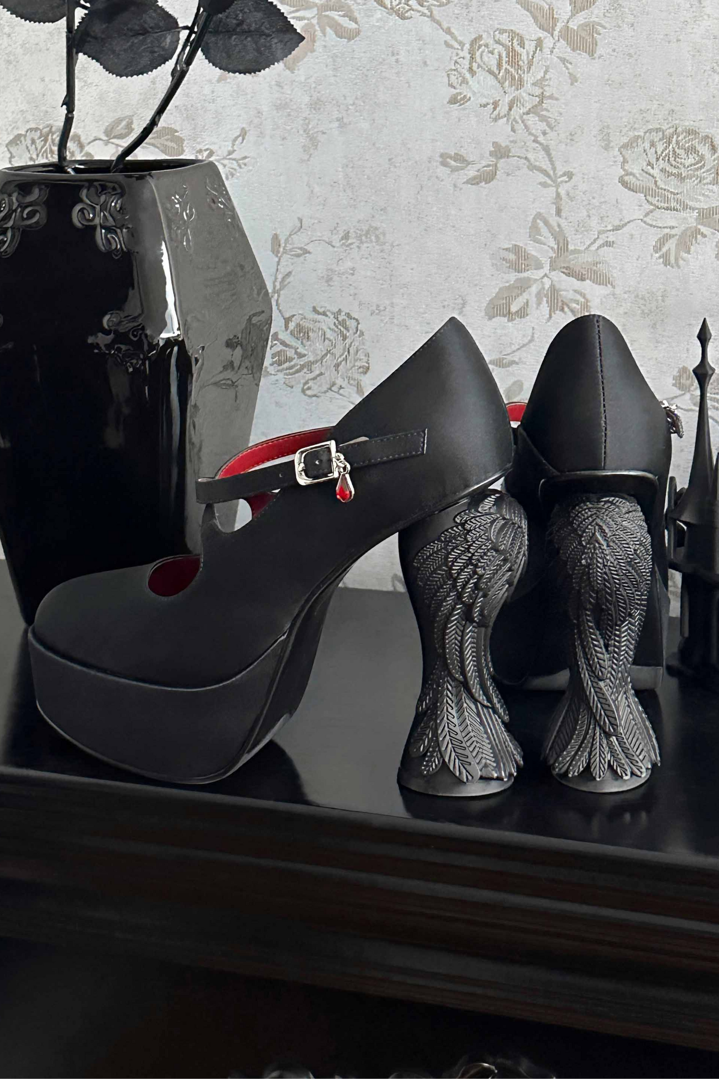 Gothic Sense Dark Angel Wing Heels