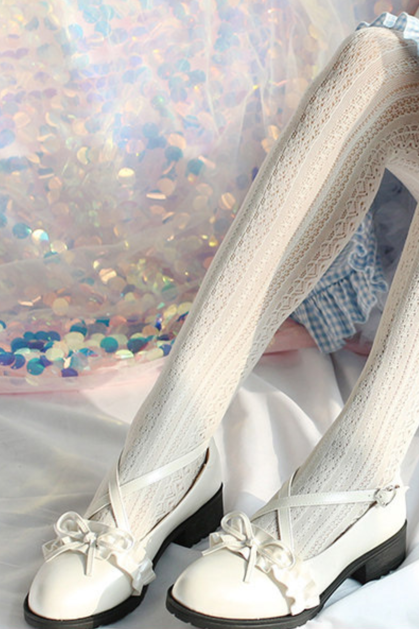 Ruffled Cross Design Lolita Shoes