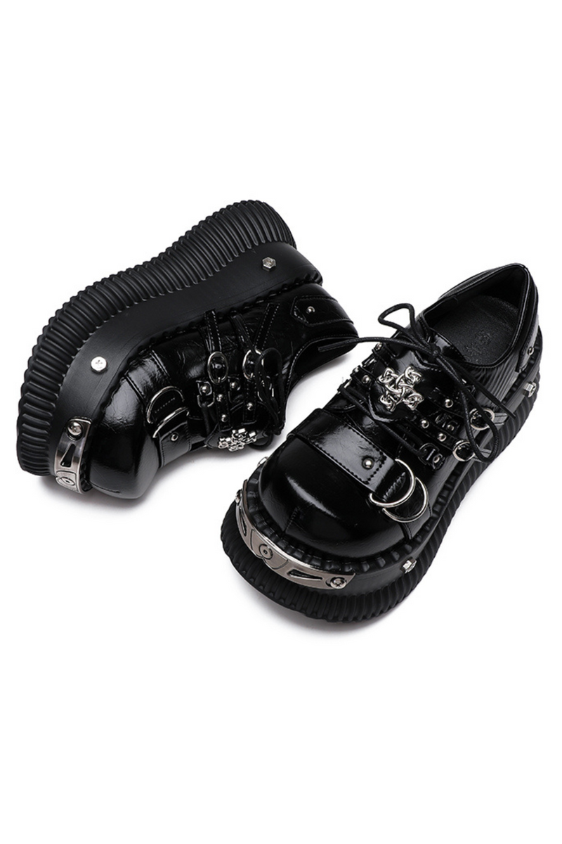 Mode Silver Design Platform Shoes