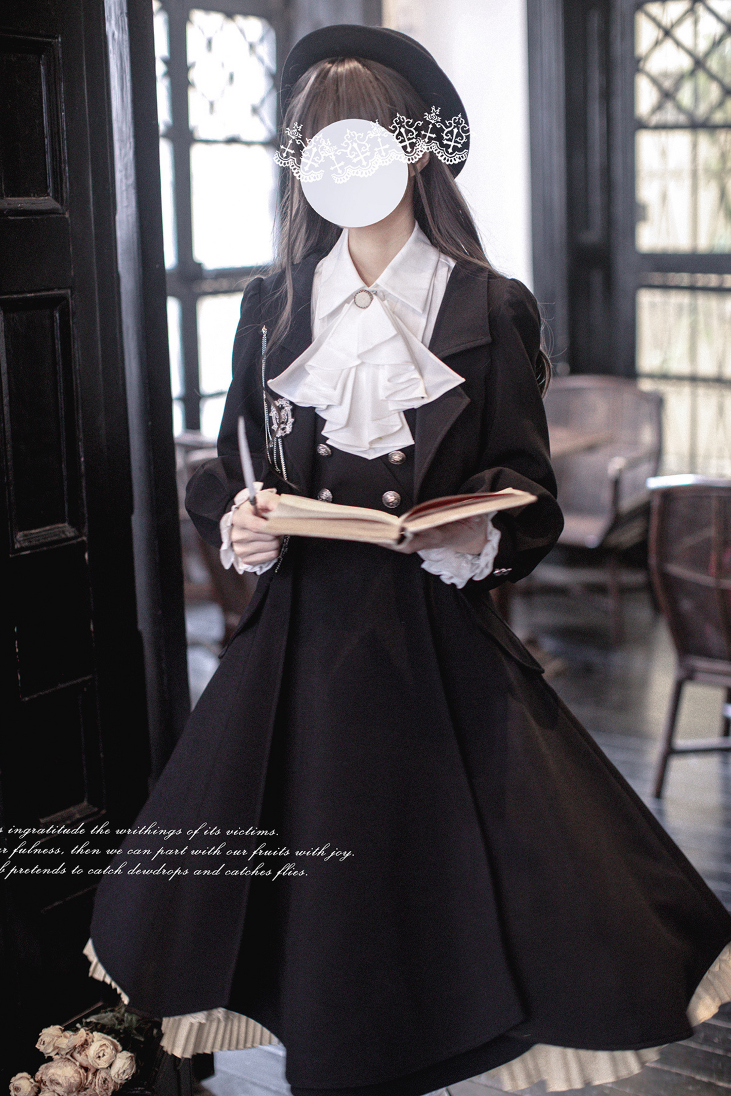 [pre-order] Retro Sweet College Coat + Suspender Skirt + Shirt + Collar + Brooch