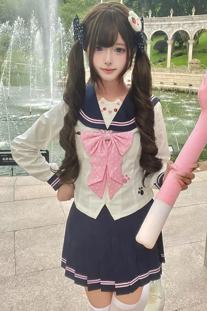 Island Cat Sailor Top + Skirt + Ribbon