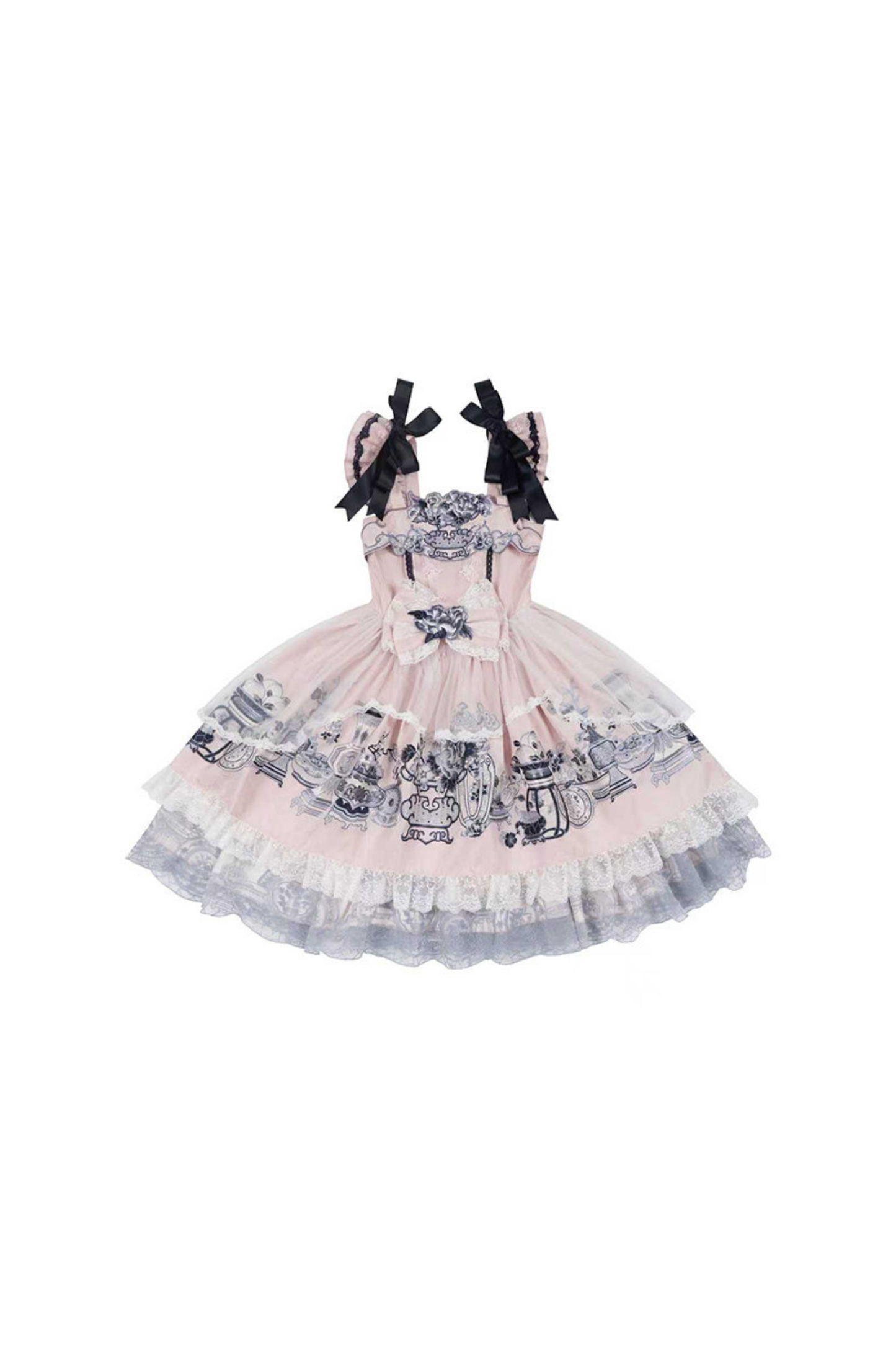 Chinese-style Design Flutter Sleeve Lolita Dress + Ribbon