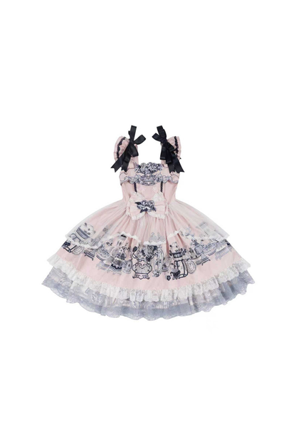 Chinese-style Design Flutter Sleeve Lolita Dress + Ribbon