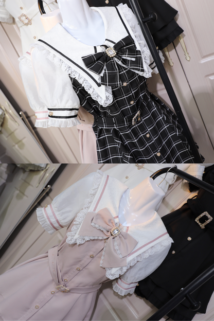 [pre-order] Dark Sweet Sailor Top + Ruffled Shorts