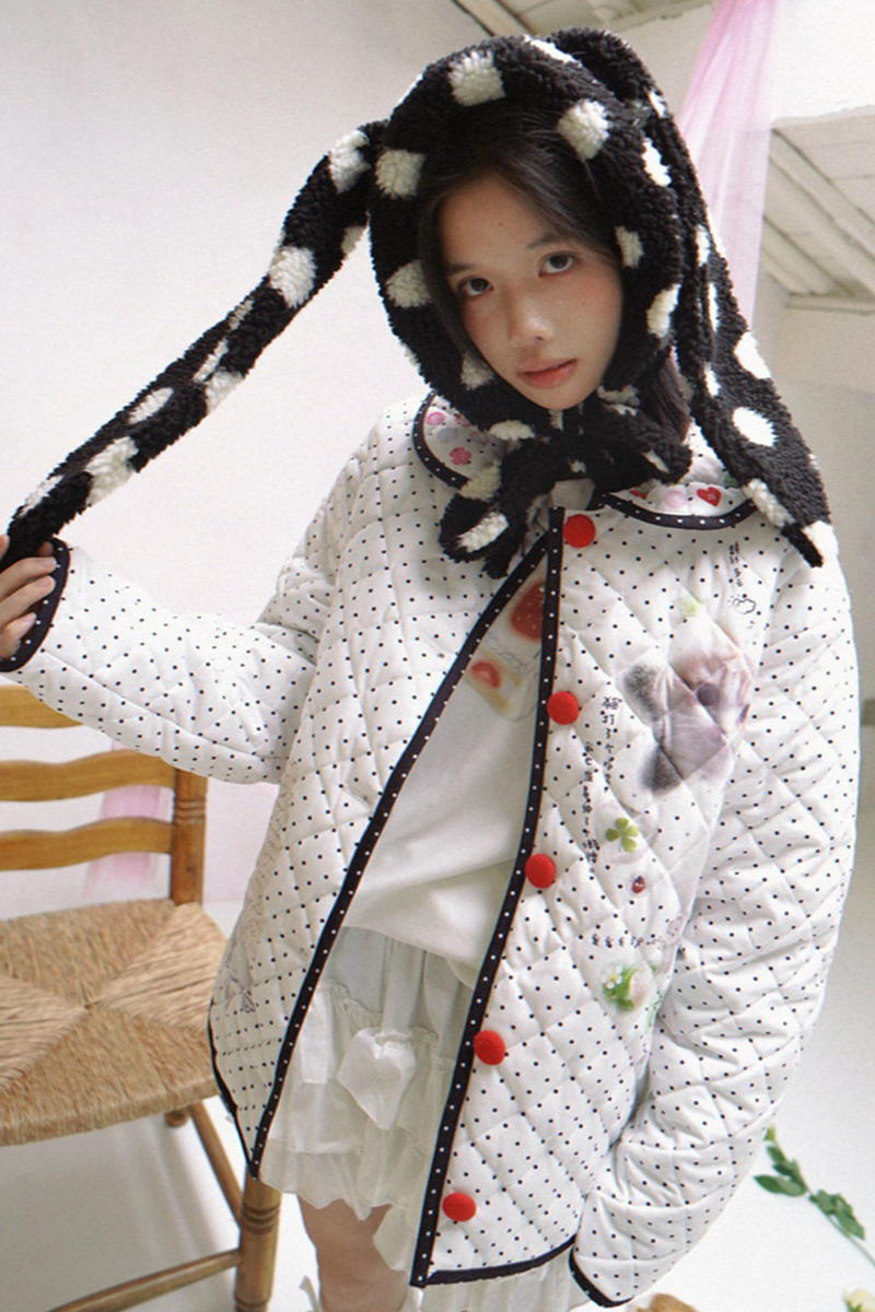 Polka Dot Lamb Wool Hat