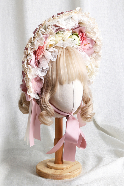 Country Bouquet Lolita Hood + Flat Hat + Clip Hat + Hair Band