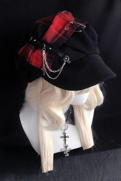 Dark Plaid Cloud Hat