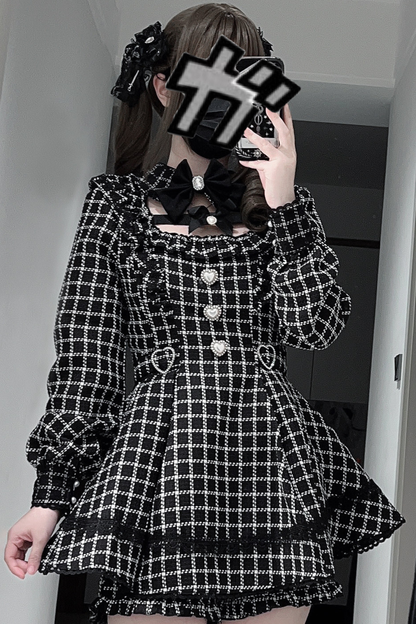 Plaid Dark Jirai Dress + Shorts