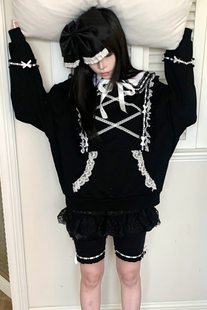 Lace Sweet Gothic Sweat Top + Pants
