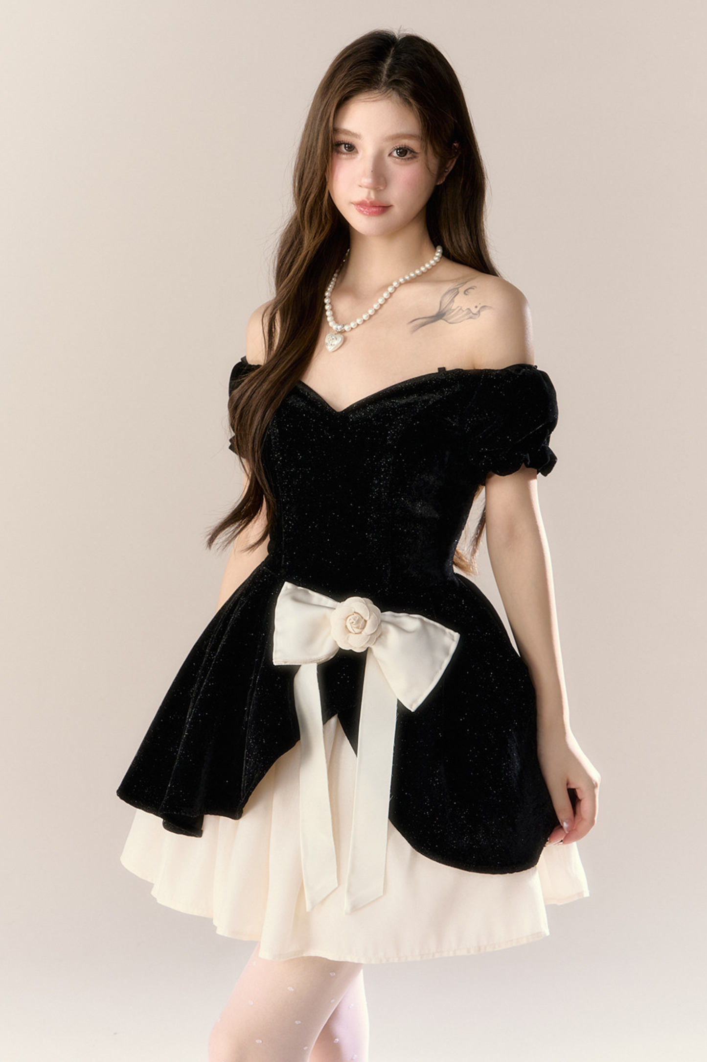 Velvet Girly French Banquet Dress