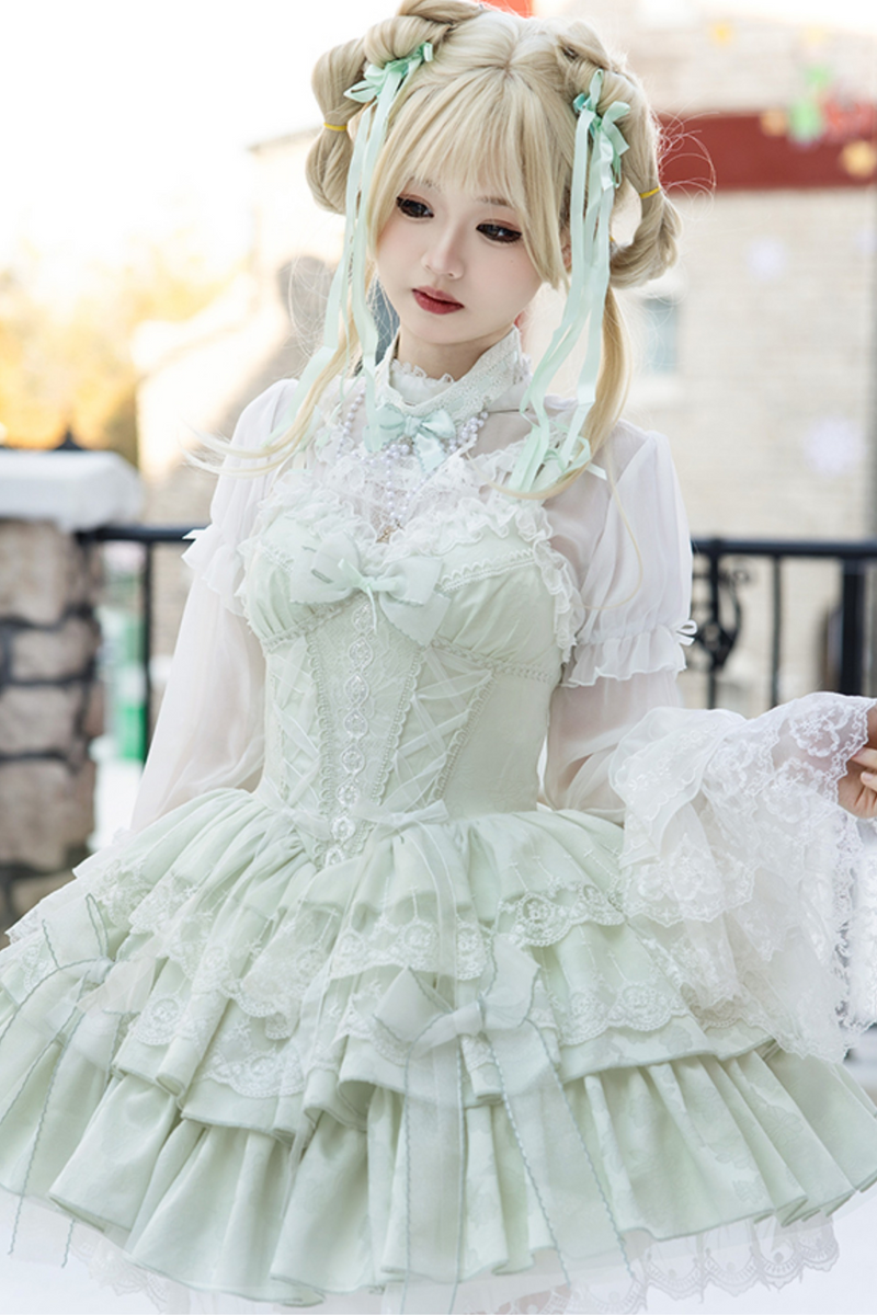 Polly Rue Ballet Flannel Lace Ribbon Lolita Dress