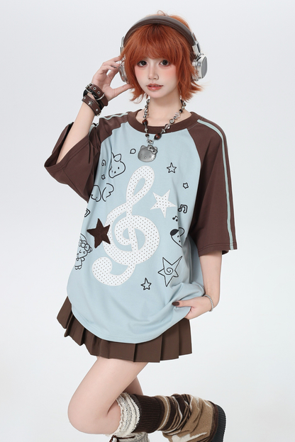 Music Raglan Oversized Top