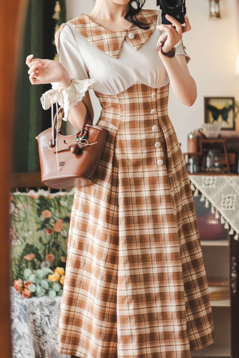Retro Plaid Lolita Dress